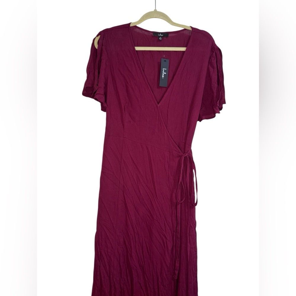 Lulus Plus Wrap Maxi Dress 2X Burgundy Wine – NWT Formal Wedding - Picture 2 of 6